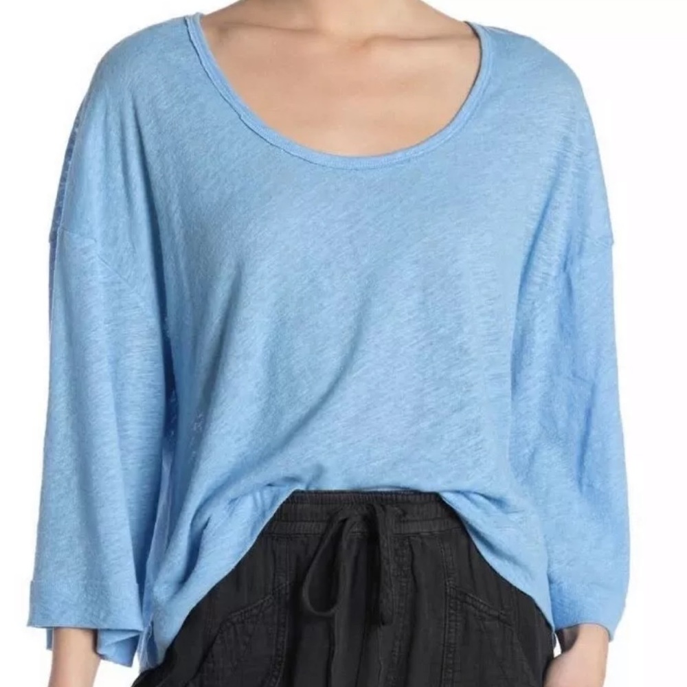 NWT Free People cool morning blue top size M.